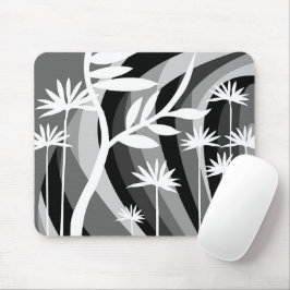 Alfombrilla De Ratón Diseño de plantas en blanco y negro