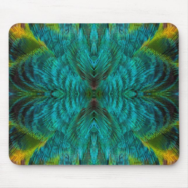 Alfombrilla De Ratón Diseño de pluma caleidoscopio (Frente)