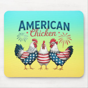 Alfombrilla De Ratón Diseño de pollo patriótico americano del 4 de juli