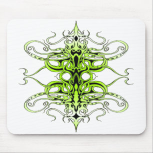 Alfombrilla De Ratón Diseño de tatuaje tribal Personalizado verde