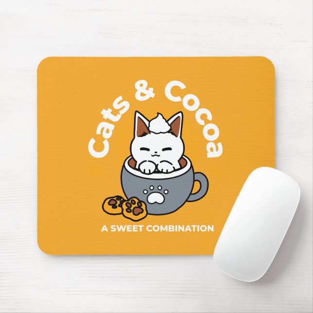 Alfombrilla De Ratón Diseño de tazas navideñas con acogedoras galletita (Con ratón)