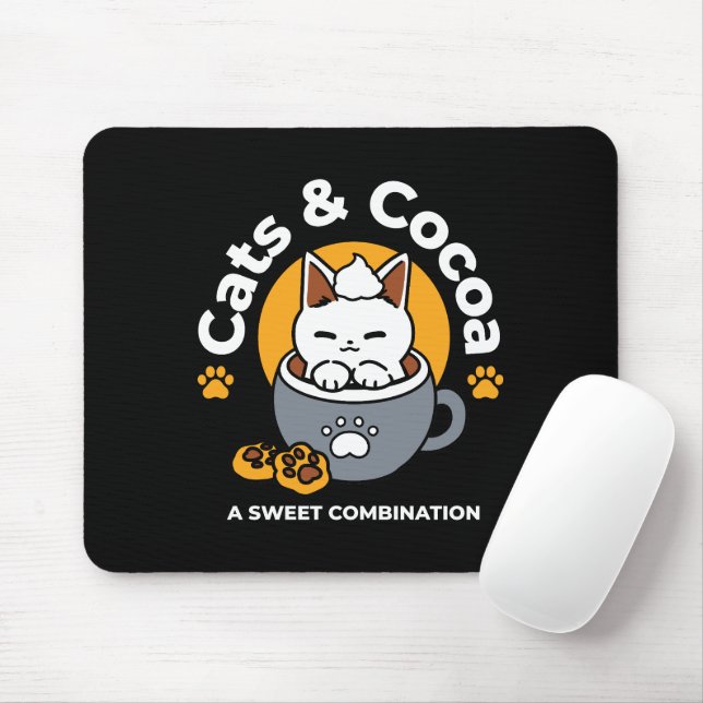 Alfombrilla De Ratón Diseño de tazas navideñas con acogedoras galletita (Con ratón)