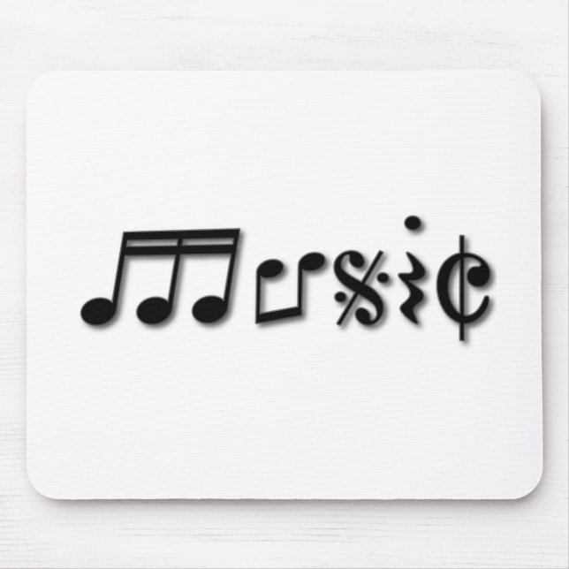 Alfombrilla De Ratón Diseño de texto musical (Frente)