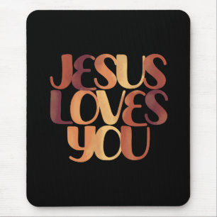 Alfombrilla De Ratón Diseño de tipografía cristiana que Jesús ama 