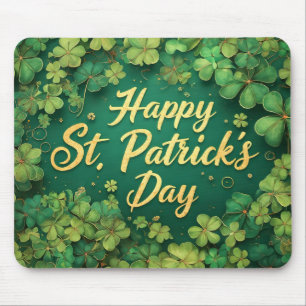 Alfombrilla De Ratón Diseño de trébol del día feliz de San Patricio