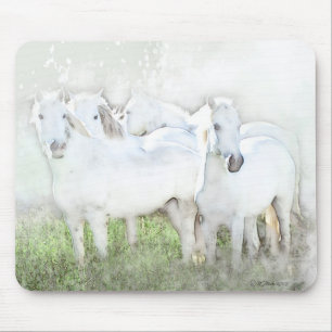 Alfombrilla De Ratón Diseño del cojín de ratón de los caballos blanc