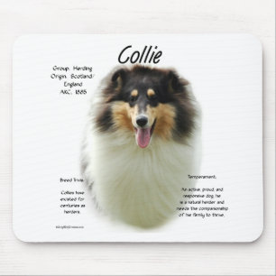 Alfombrilla De Ratón Diseño del historial de Collie (tri rough)