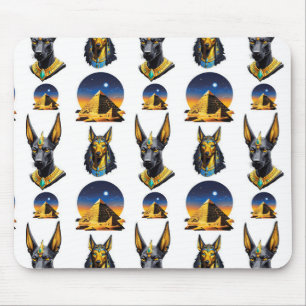 Alfombrilla De Ratón Diseño del patrón Anubis de la Pirámide de Egipto