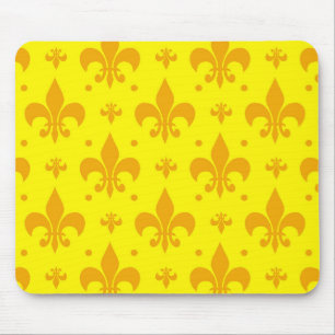 Alfombrilla De Ratón Diseño del patrón de flor amarillo de lis