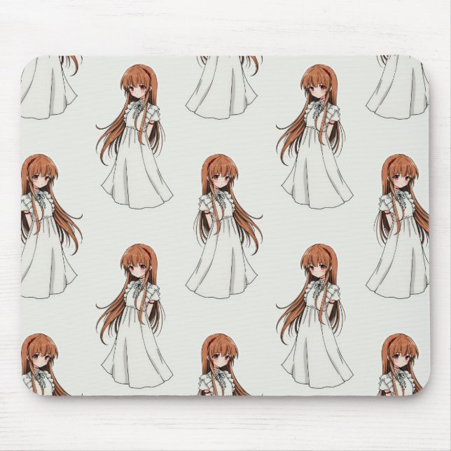 Alfombrilla De Ratón Diseño del patrón de manga de Anime Weeb Chica (Frente)