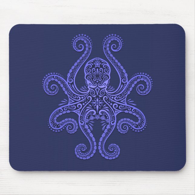Alfombrilla De Ratón Diseño del pulpo (azul) (Frente)