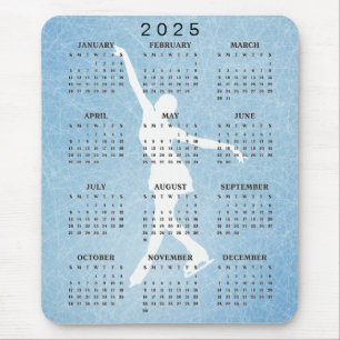 Alfombrilla De Ratón Diseño del Skater Hielo 2025 Calendar Mousepad