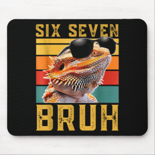 Alfombrilla De Ratón Diseño divertido de dragón barbudo meme Six Seven