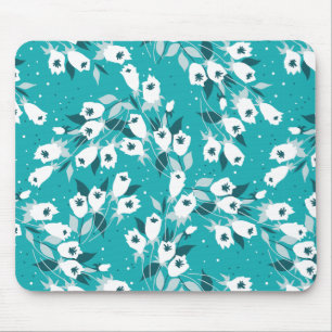 Alfombrilla De Ratón Diseño elegante de arte botánico en el patrón de f