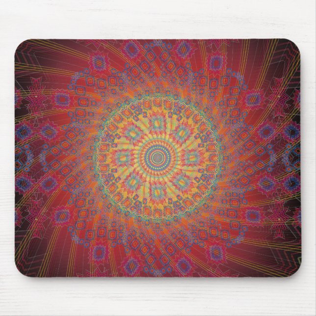 Alfombrilla De Ratón Diseño espiral psicodélico del fractal: Mousepad (Frente)