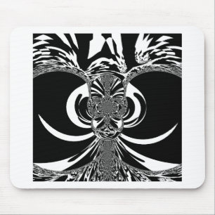 Alfombrilla De Ratón Diseño Étnico Urbano clásico único Blanco y negro