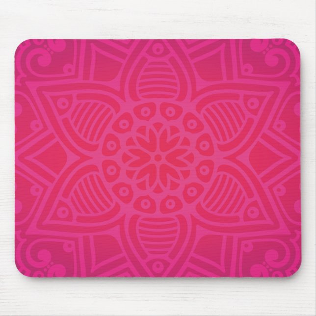 Alfombrilla De Ratón Diseño floral femenino rosado de Boho (Frente)