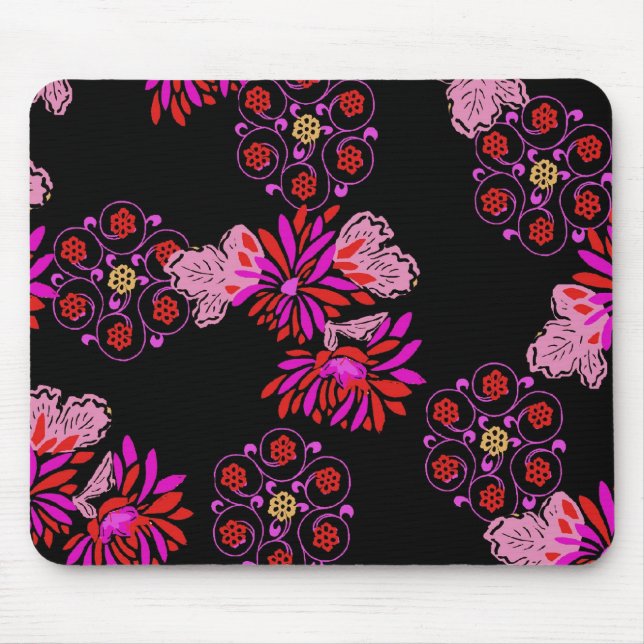 Alfombrilla De Ratón diseño floral japonés (Frente)