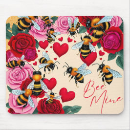Alfombrilla De Ratón Diseño floral romántico de Bee Mine