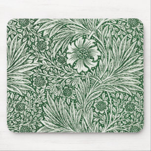 Alfombrilla De Ratón diseño floral verde caléndula de william morris