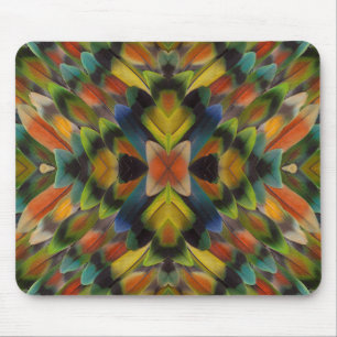 Alfombrilla De Ratón Diseño Fractal De Las Plumas De Lovebird