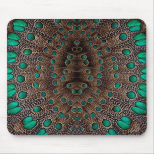 Alfombrilla De Ratón Diseño Fractal de Pluma de Faisán