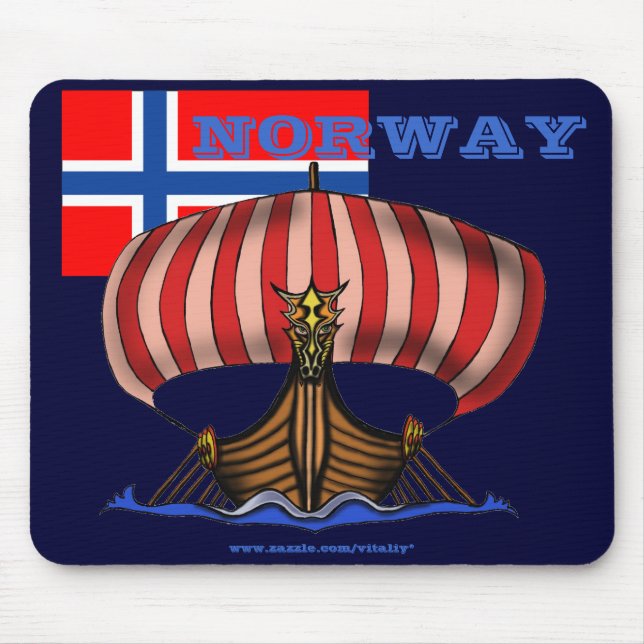 Alfombrilla De Ratón Diseño fresco del mousepad de Noruega (Frente)