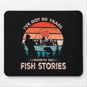 Alfombrilla De Ratón Diseño genial de pesca de 60 años Cumpleaños 60 Gi