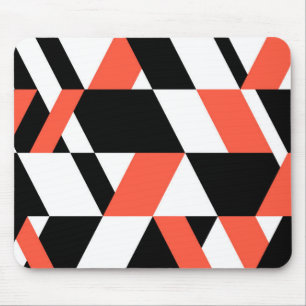 Alfombrilla De Ratón Diseño geométrico rojo-negro, moderno, moderno y m