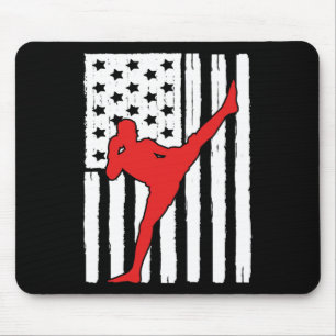 Alfombrilla De Ratón Diseño Gráfico Tema Muay Thai Bandera Americana Ki