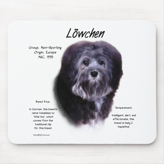 Alfombrilla De Ratón Diseño histórico de Löwchen (Frente)
