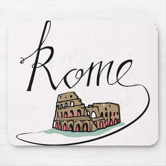 Alfombrilla De Ratón Diseño indicado con letras de la mano de Roma (Frente)