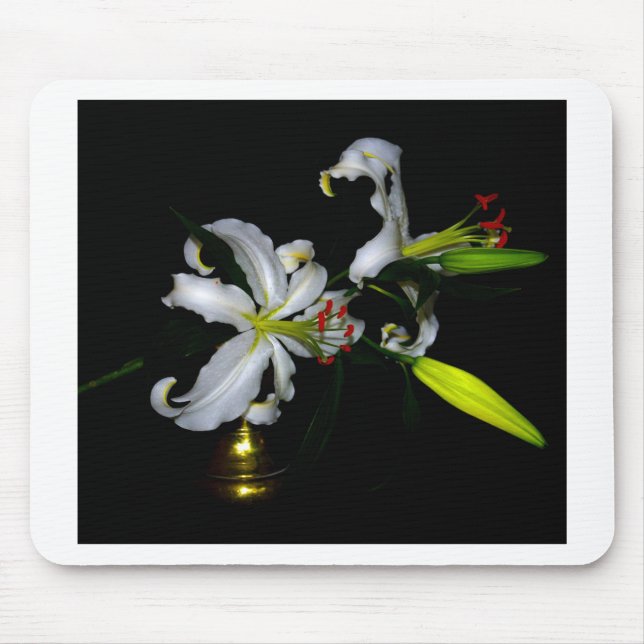 Alfombrilla De Ratón Diseño irlandés de Brass y Flores (Frente)