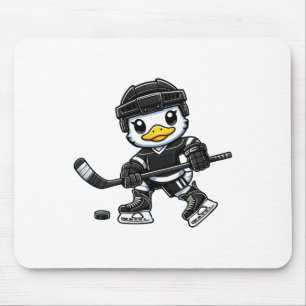 Alfombrilla De Ratón Diseño lindo de patito Chibi jugando hockey sobre 