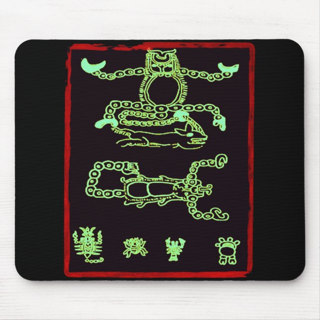 Alfombrilla De Ratón Diseño maya verde fresco (Frente)