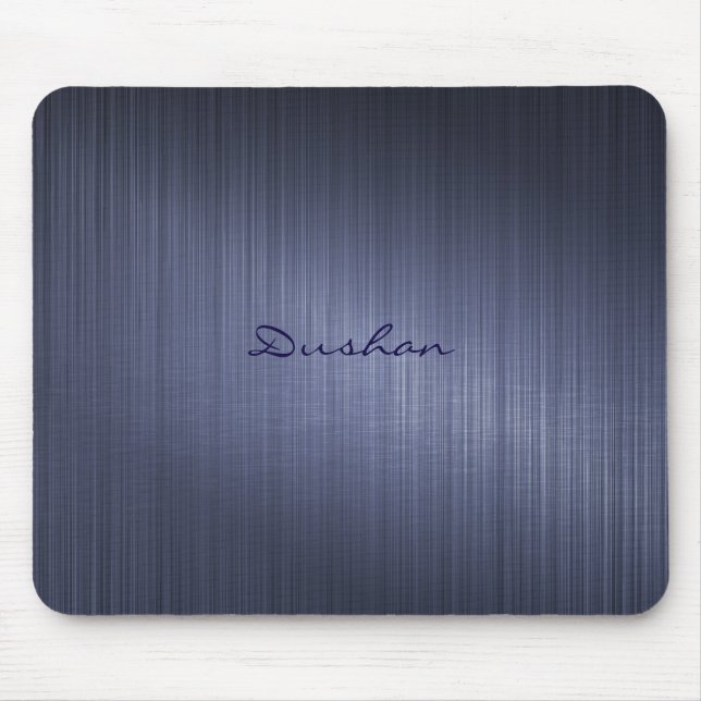 Alfombrilla De Ratón Diseño metálico azul oscuro Aspecto de aluminio ce (Frente)