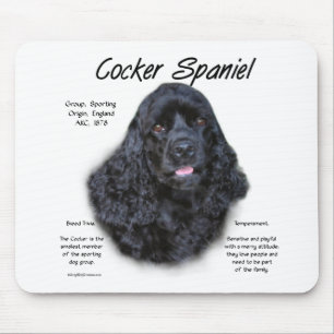 Alfombrilla De Ratón Diseño (negro) de la historia de cocker spaniel