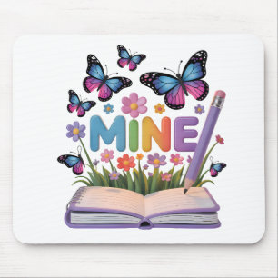 Alfombrilla De Ratón Diseño para portátiles con mariposa y flores "MINE