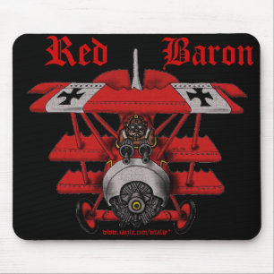 Alfombrilla De Ratón Diseño plano del mousepad del barón rojo fresco