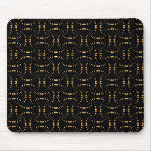 Alfombrilla De Ratón Diseño punteado dorado moderno elegante en negro