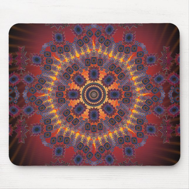 Alfombrilla De Ratón Diseño radial psicodélico: Mousepad (Frente)