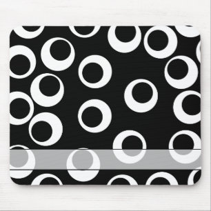 Alfombrilla De Ratón Diseño retro blanco y negro de moda. Personalizad