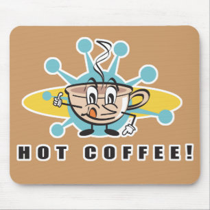 Alfombrilla De Ratón diseño retro de café caliente