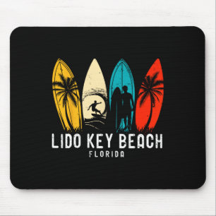 Alfombrilla De Ratón Diseño Retro Lido Key Beach Florida Surfboarder Pa