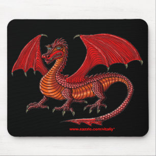 Alfombrilla De Ratón Diseño rojo del mousepad del dragón
