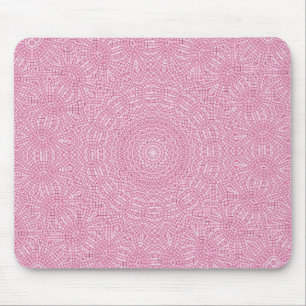 Alfombrilla De Ratón Diseño rosado brillante del modelo del fractal
