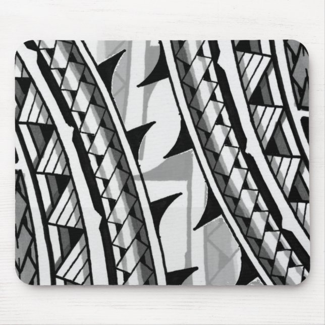 Alfombrilla De Ratón Diseño/tatuaje tribales polinesios tradicionales (Frente)