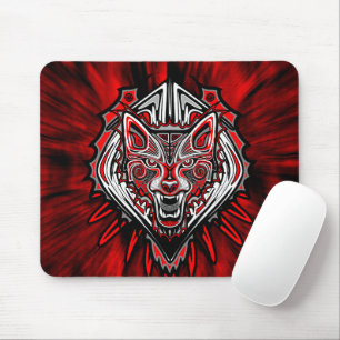Alfombrilla De Ratón Diseño Totémico Tribal Haida de Lobo