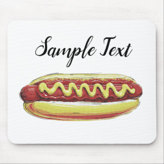 ALFOMBRILLA DE RATÓN DISEÑO VECTORIAL DE COMIDA RÁPIDA HOTDOG