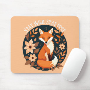 Alfombrilla De Ratón Diseño Woodland de Boho Fox "Stay Wild, Stay Free"